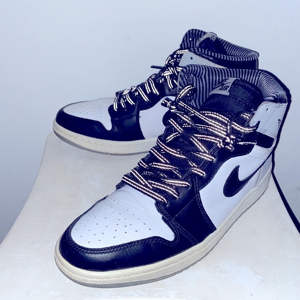 Nike Air Jordan 1 Retro Hightop Sneakers 👟 The Baron Gray/White/Black men’s US9